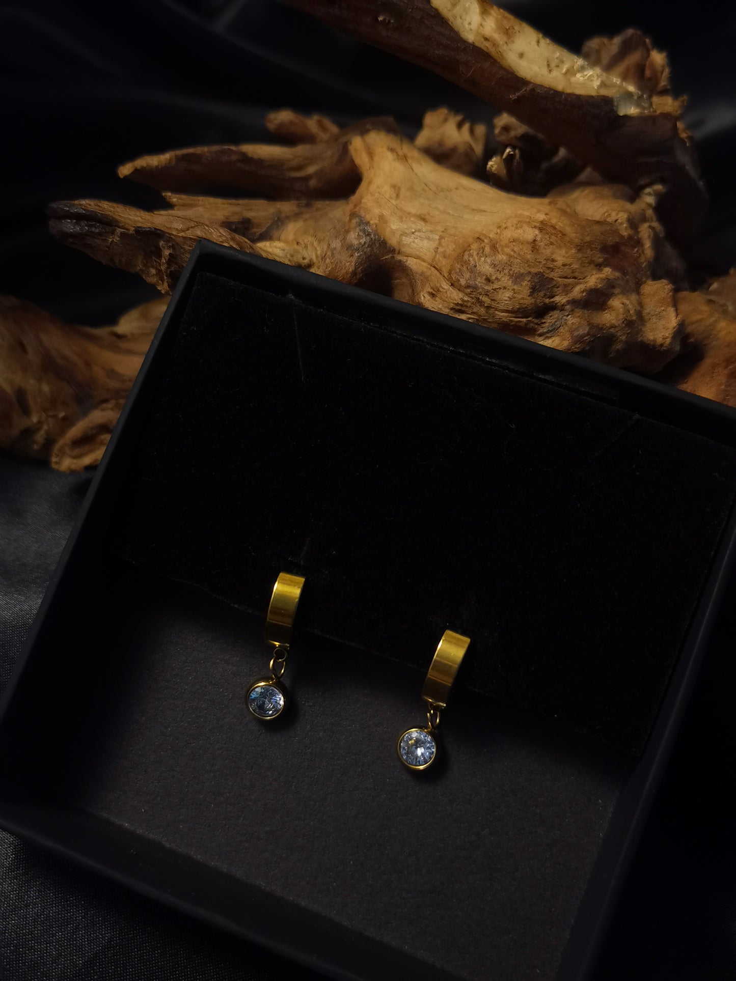 Huggie Zircon Earrings 18k gold-plated Titanium Steel GMJE029
