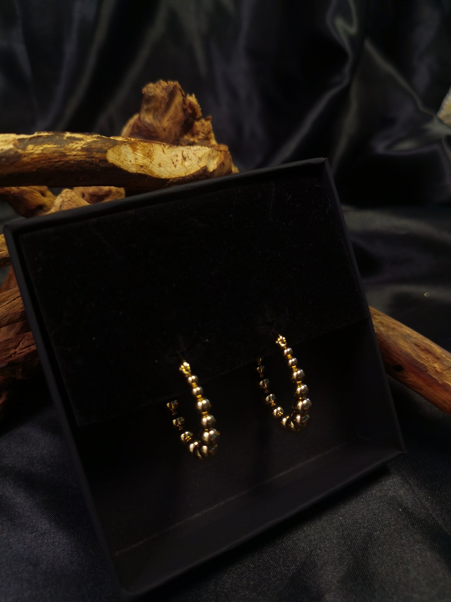 Ball Hoop Earrings 18k gold-plated Titanium Steel GMJE023