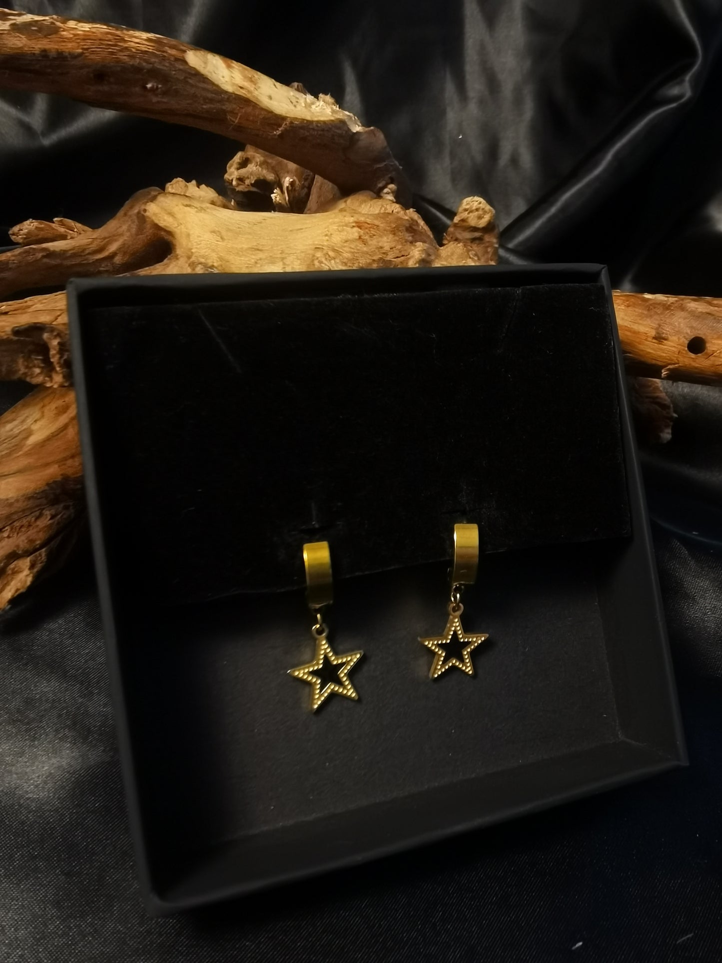 Huggie Star Ohrringe 18 Karat vergoldeter Titanstahl GMJE030