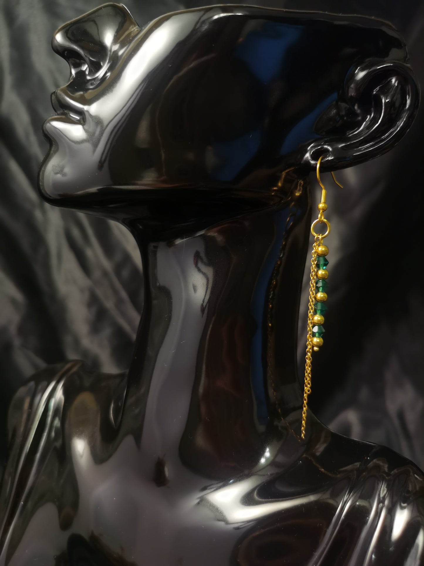 Ohrhaken Einfädler Ohrringe 18k vergoldet Titan Stahl Knoten Zirkon Stab GMJE045