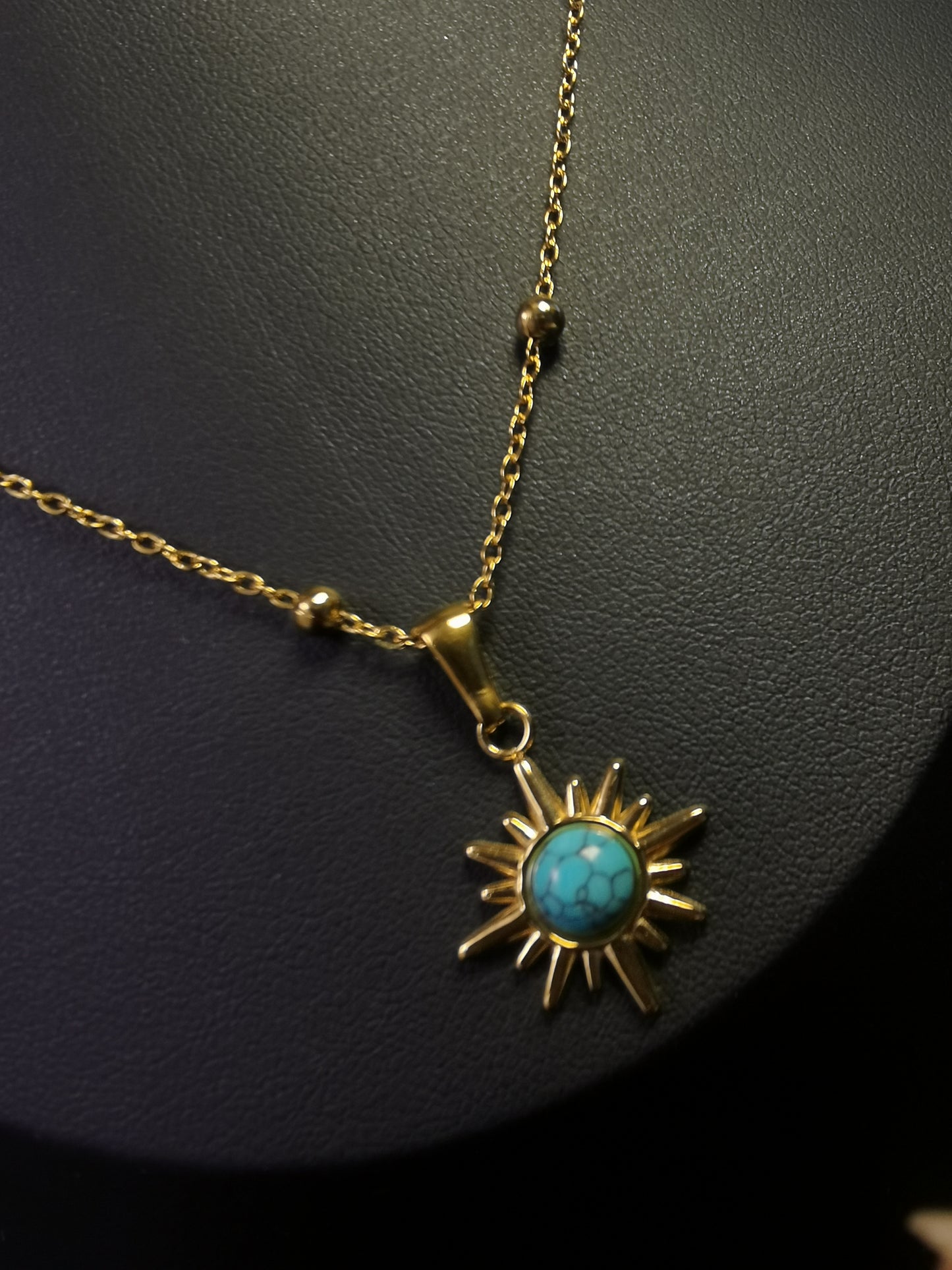 Natrual Stone Necklace 18k gold-plated Titanium Steel Ball chain Trendy Jewelry 2025 GMJN018