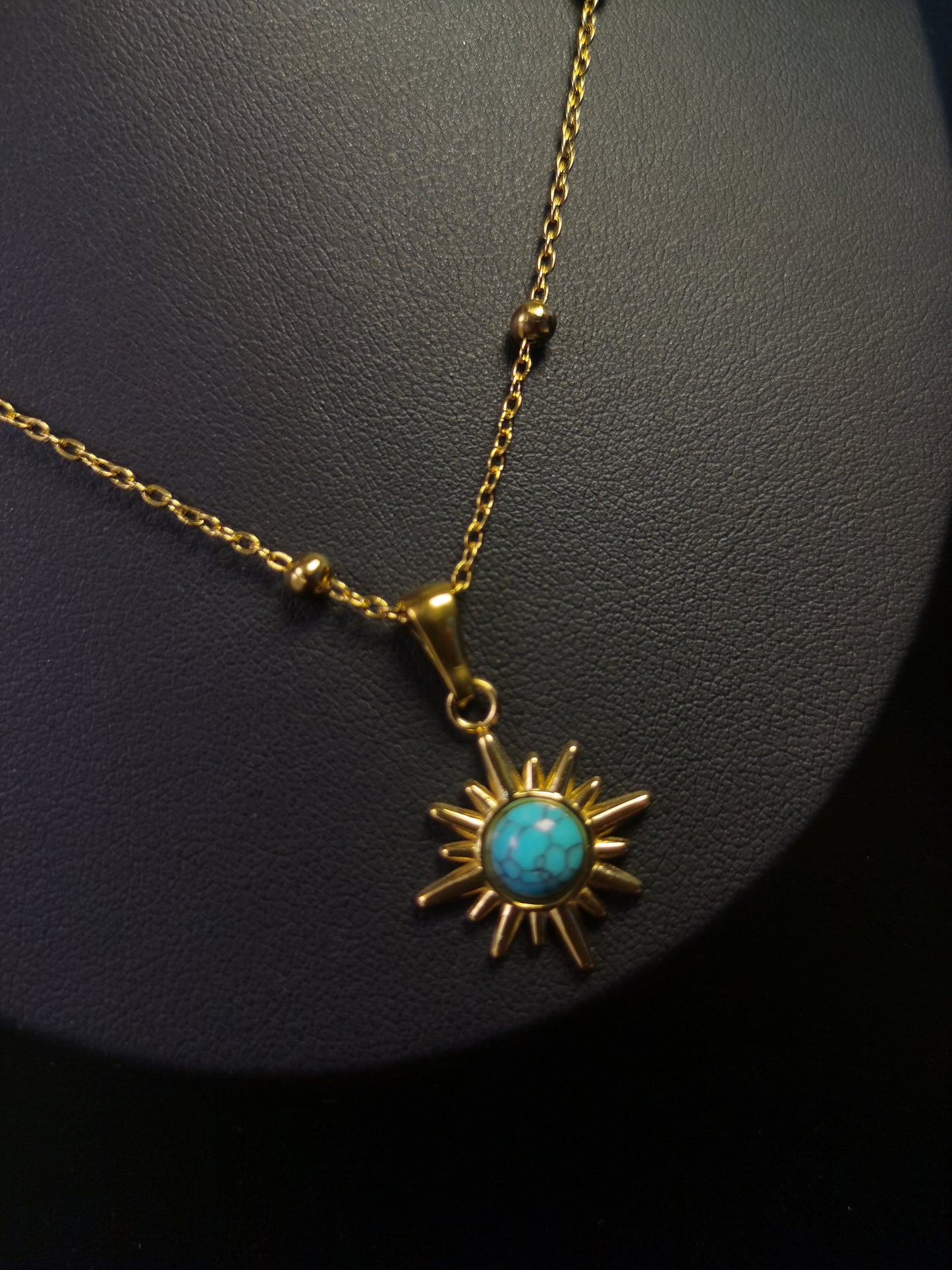 Natrual Stone Necklace 18k gold-plated Titanium Steel Ball chain Trendy Jewelry 2025 GMJN018