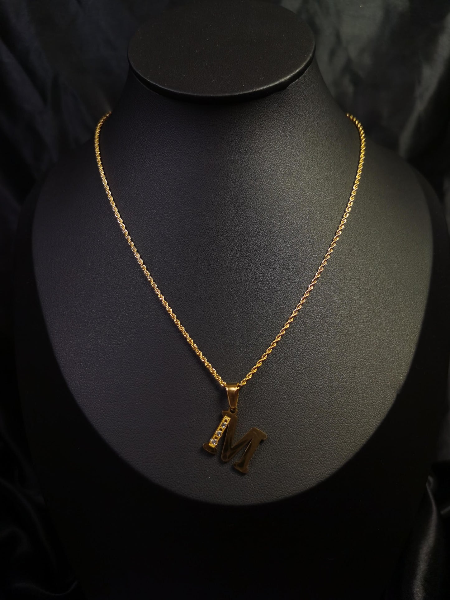 Name Initial Necklace 18k gold-plated Titanium Steel Rope chain Trendy Jewelry 2025 GMJN022