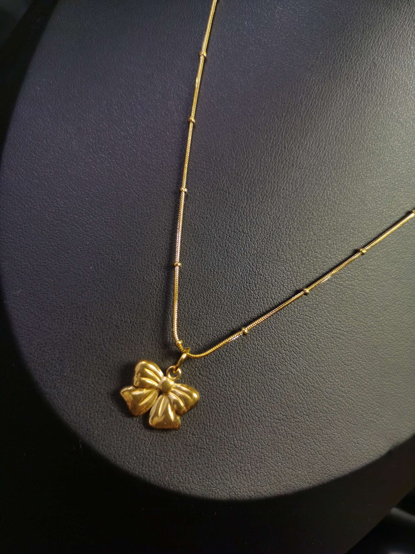Bow Knot Necklace 18k gold-plated Titanium Steel Ball chain Trendy Jewelry 2025 GMJN024