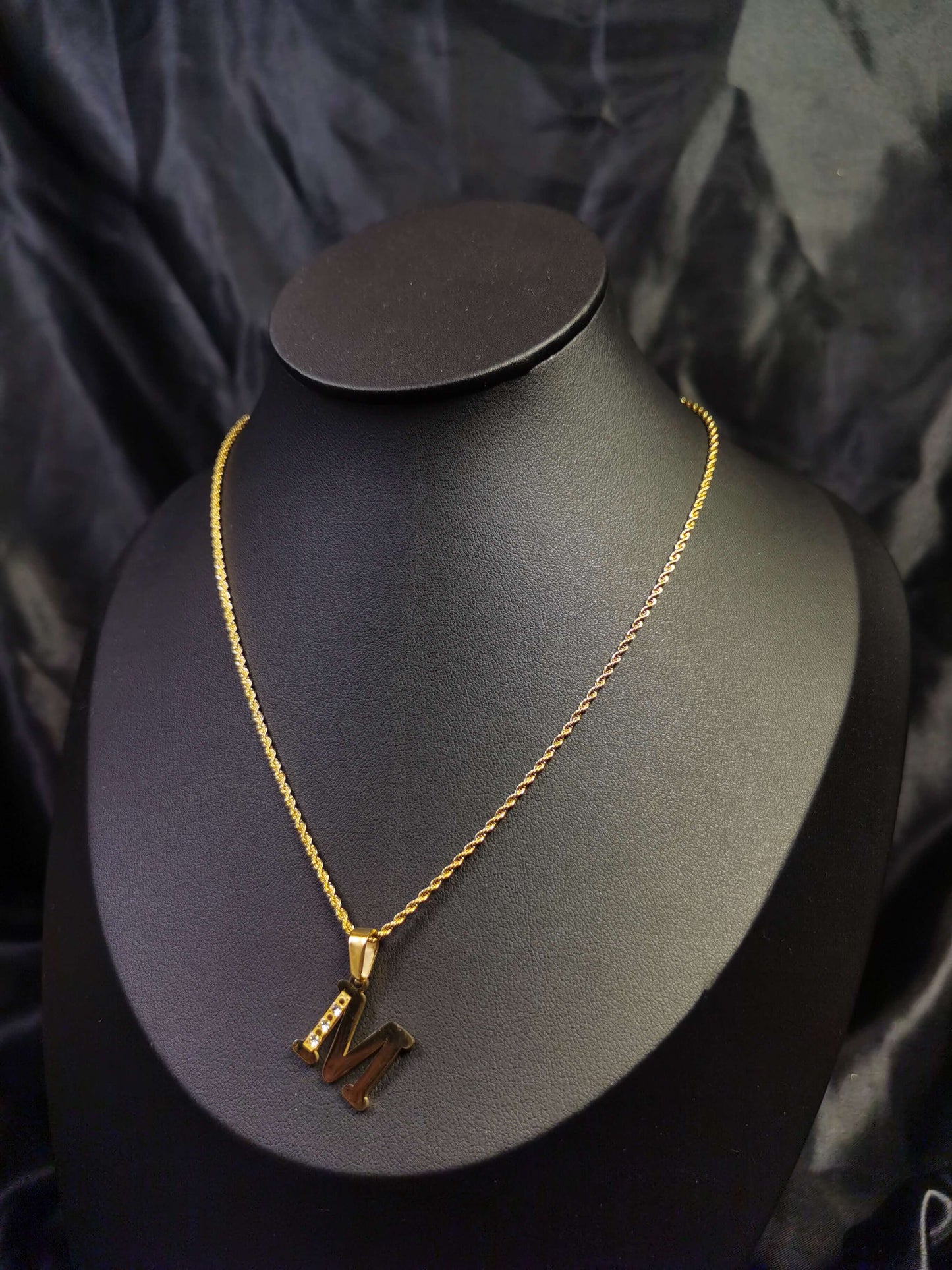 Name Initial Necklace 18k gold-plated Titanium Steel Rope chain Trendy Jewelry 2025 GMJN022