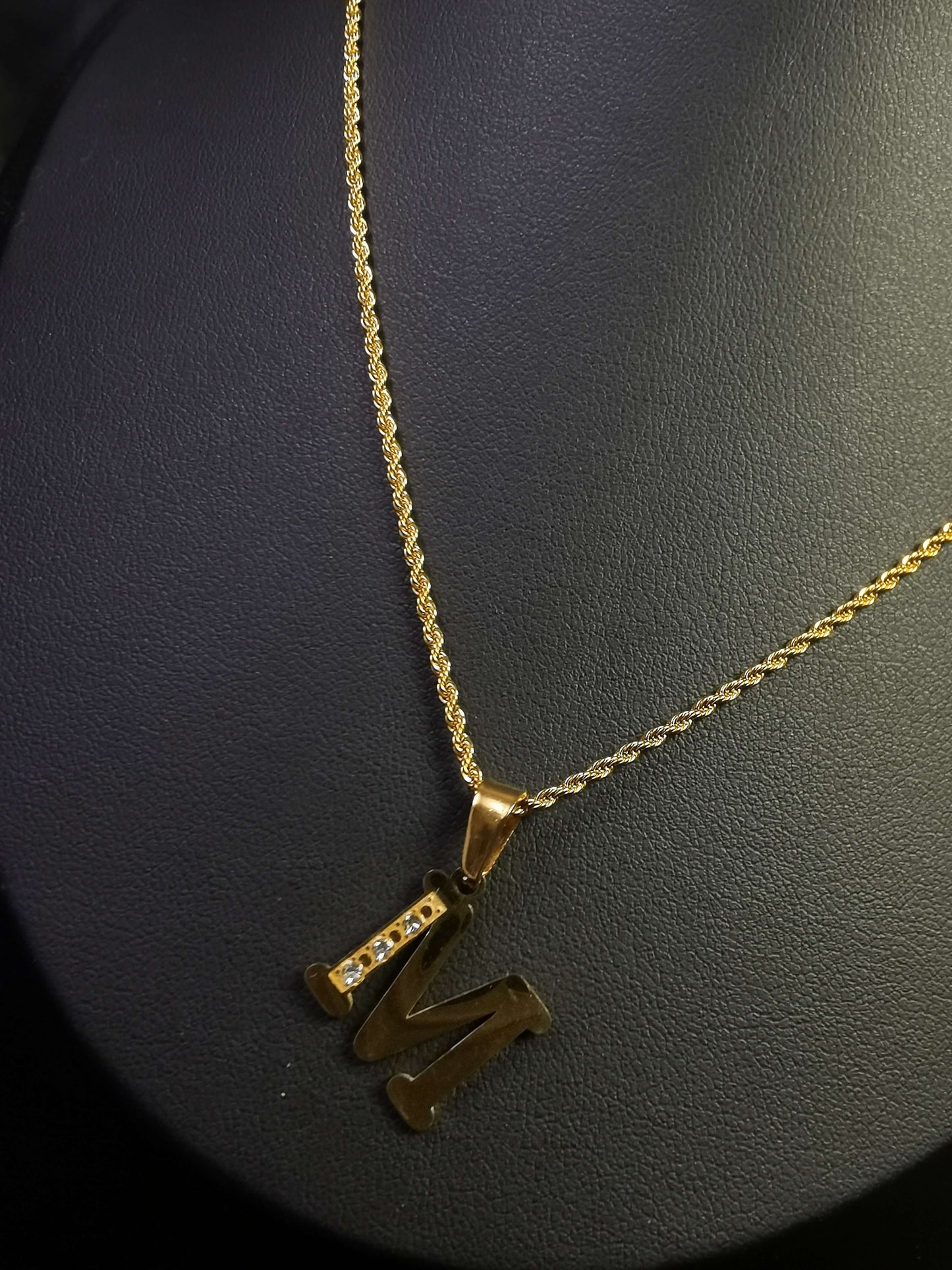 Name Initial Necklace 18k gold-plated Titanium Steel Rope chain Trendy Jewelry 2025 GMJN022