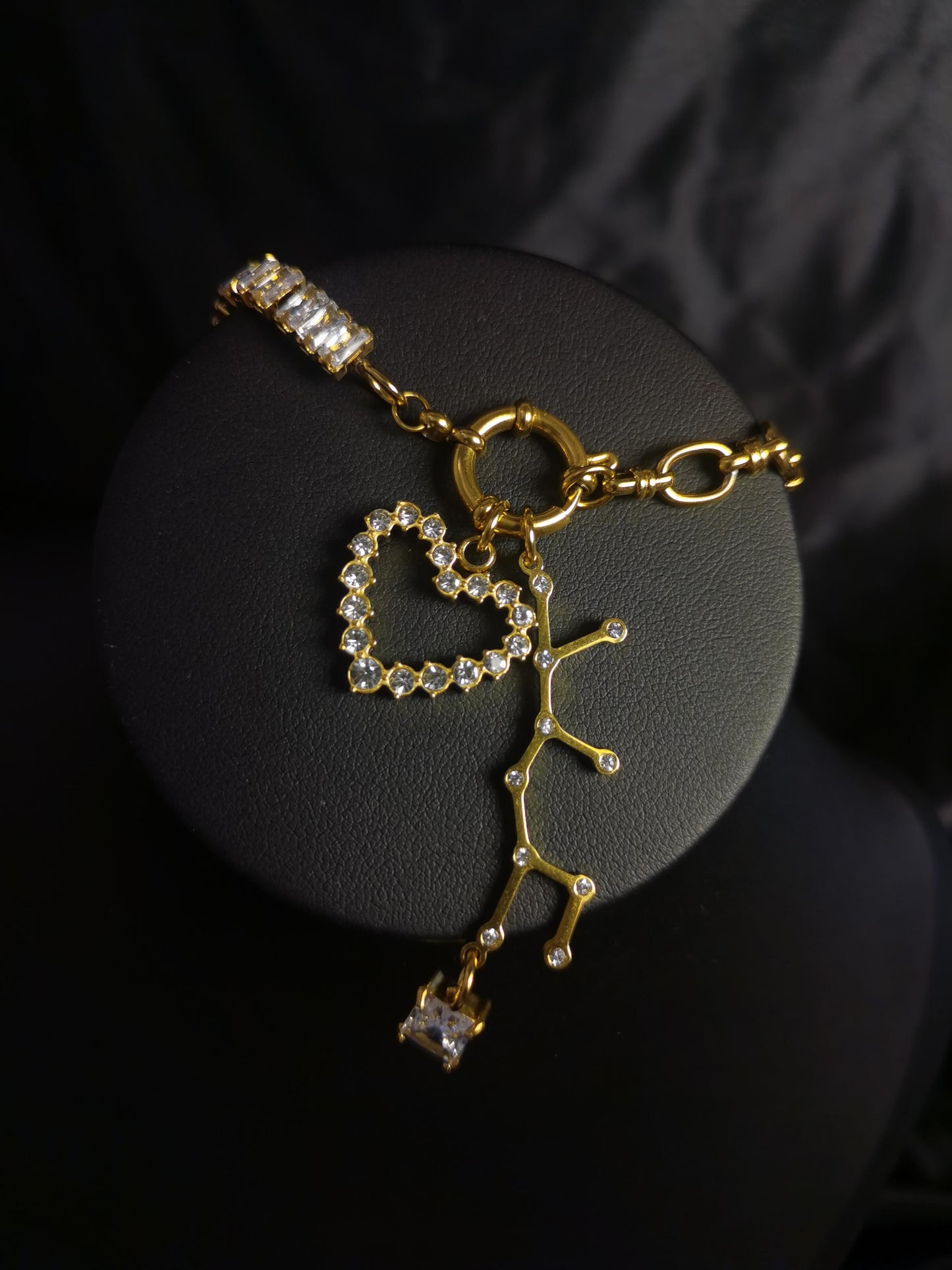 Zodiac Sign Heart Necklace 18k gold-plated Titanium Steel Zircon Joint chain Trendy Jewelry 2025 GMJN035