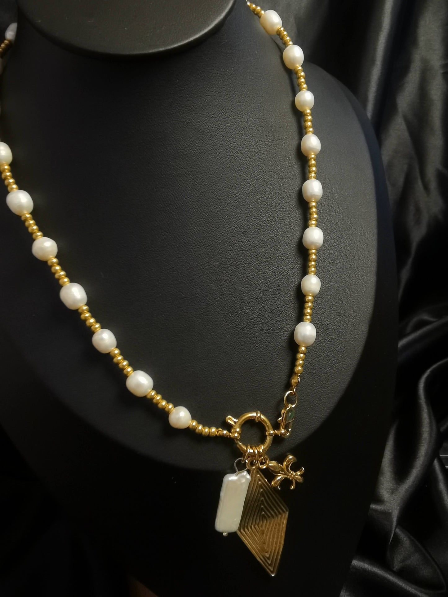Freshwater Pearl Necklace 18k gold-plated Titanium Steel Zircon Pear chain Trendy Jewelry 2025 GMJN036