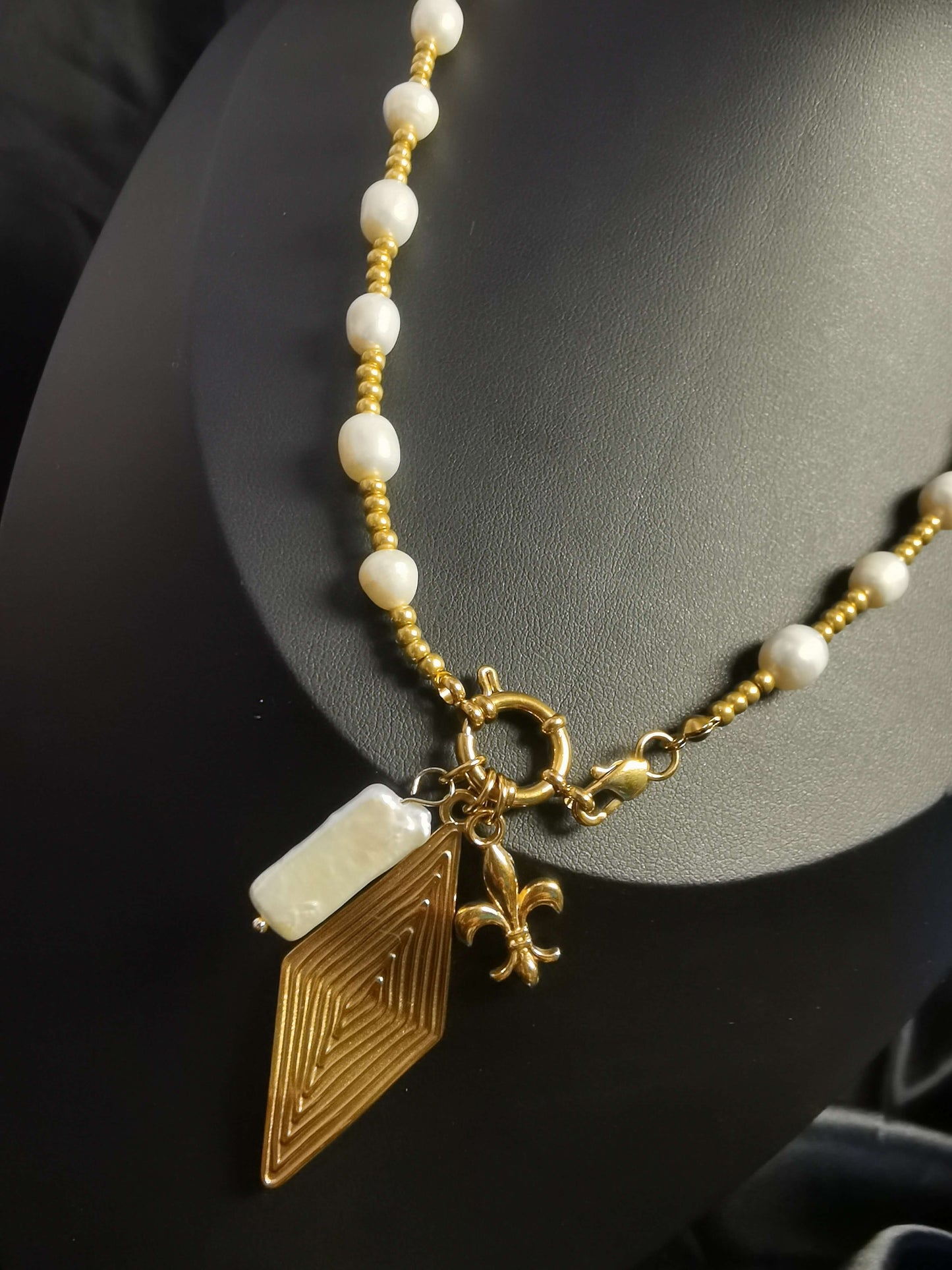 Freshwater Pearl Necklace 18k gold-plated Titanium Steel Zircon Pear chain Trendy Jewelry 2025 GMJN036