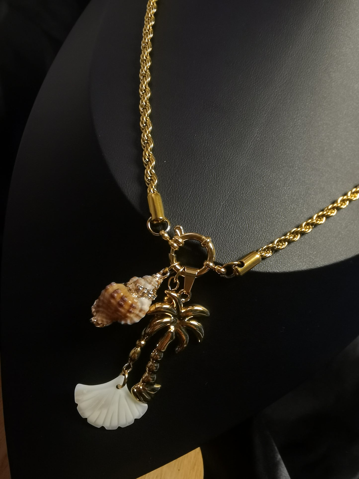 Beach Jewelry Necklace 18k gold-plated Titanium Steel Rope chain Trendy Jewelry 2025 GMJN039