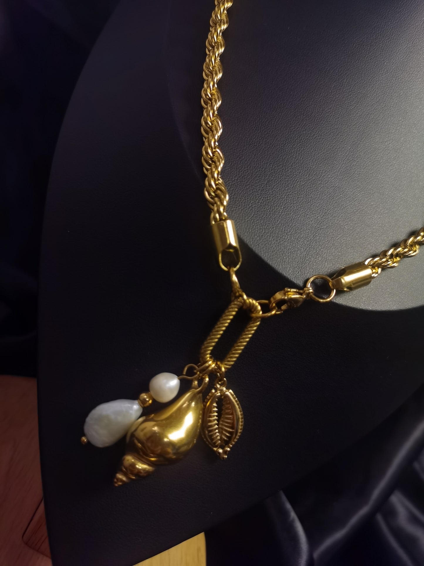 Beach Jewelry Necklace 18k gold-plated Titanium Steel Rope chain Trendy Jewelry 2025 GMJN040