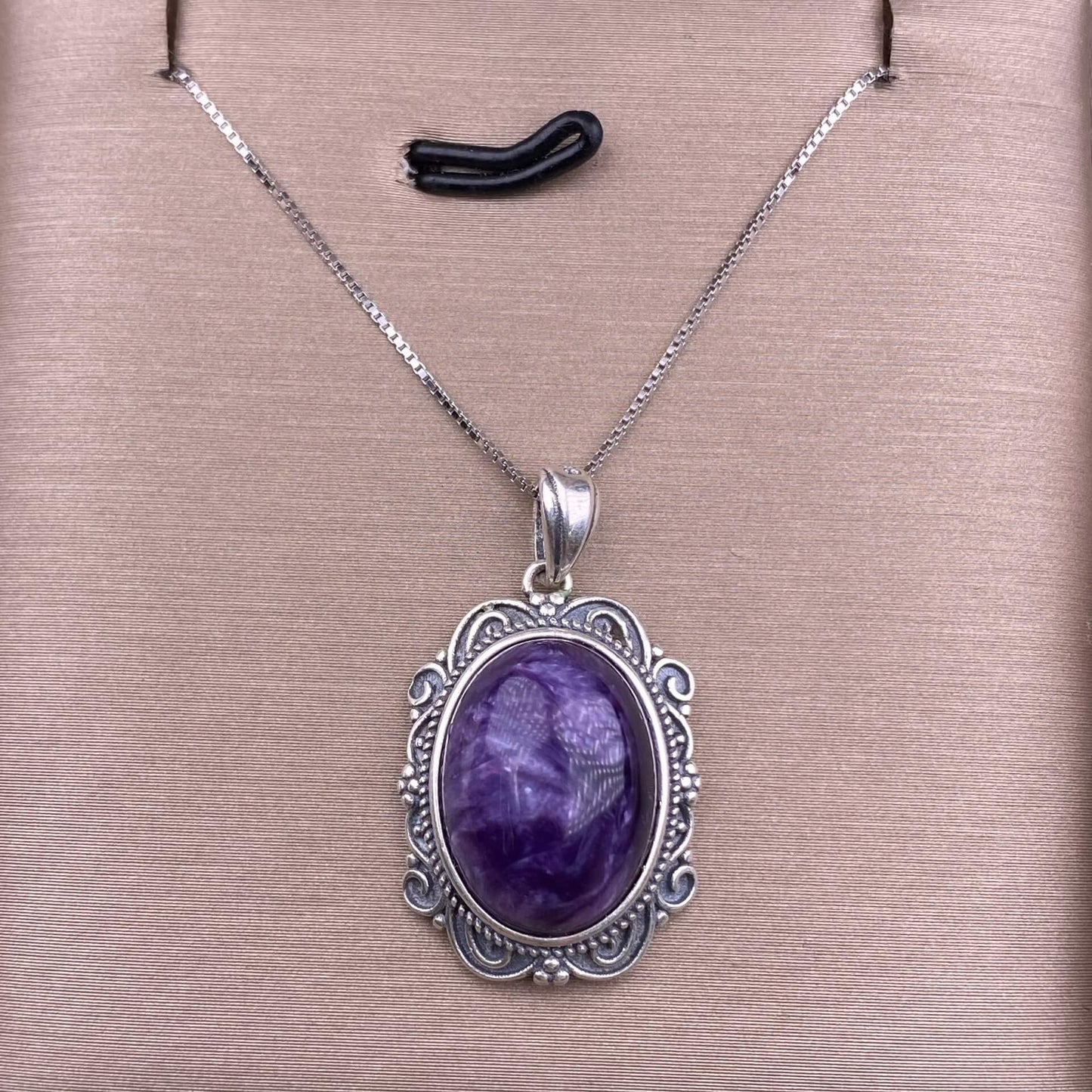 Amethyst, golden stone, purple dragon crystal, Nanhong, Hetian jade S925 silver inlaid retro silver cross pendant, aged, personalized and fashionable OL necklace, dazzling and uncluttered trendy Jewelry 2005