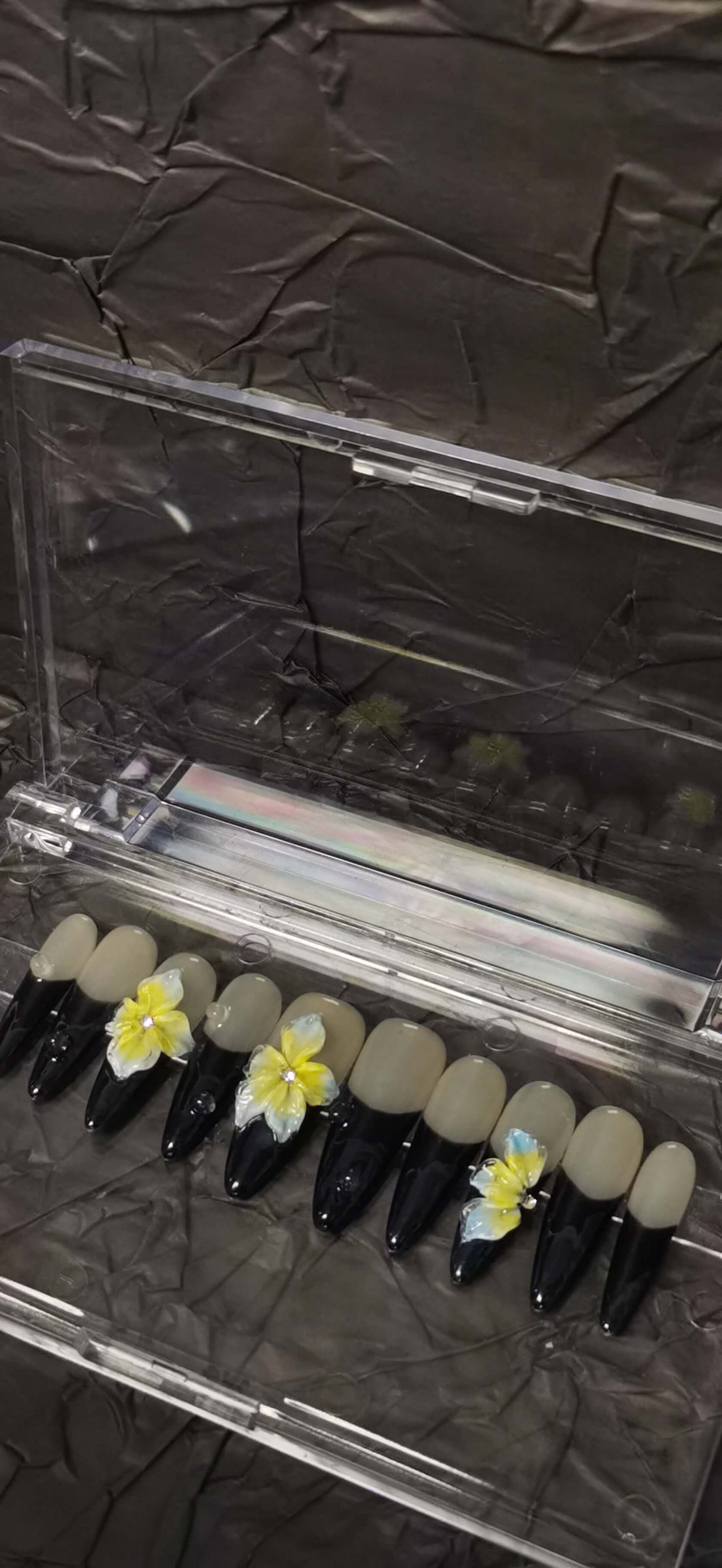 (S Size) 3D Flower Handmade Press on Nails