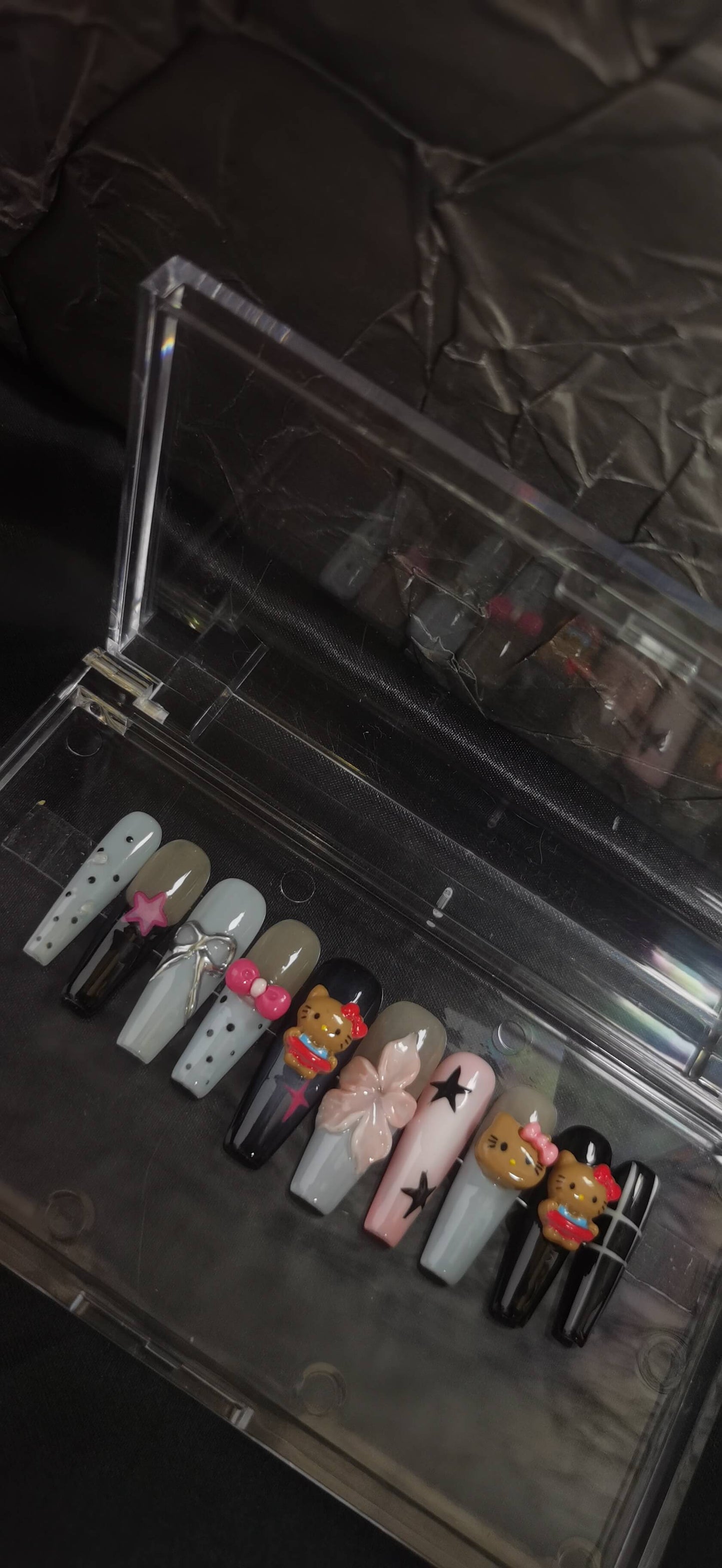 (S Size) 3D Flower Handmade Press on Nails