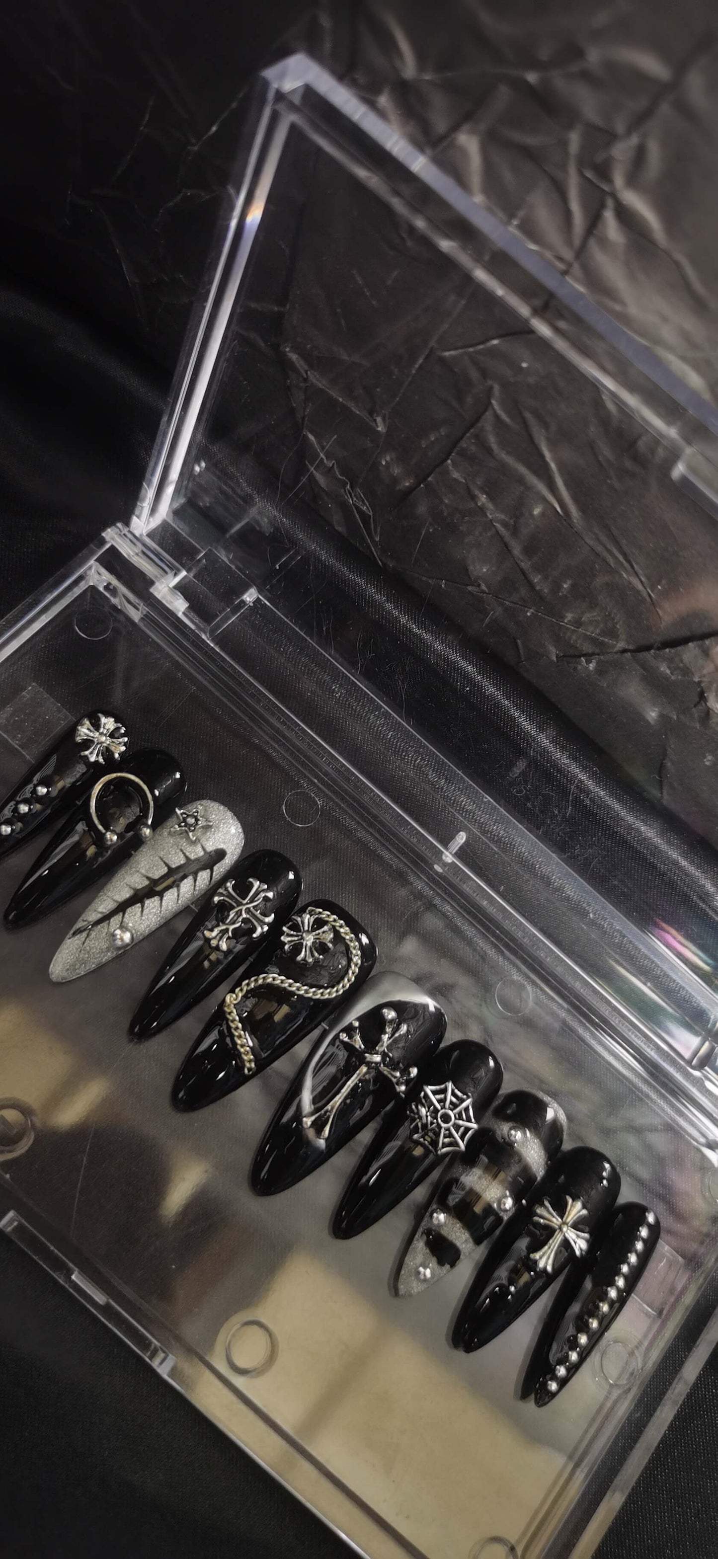 (S Size) 3D Flower Handmade Press on Nails