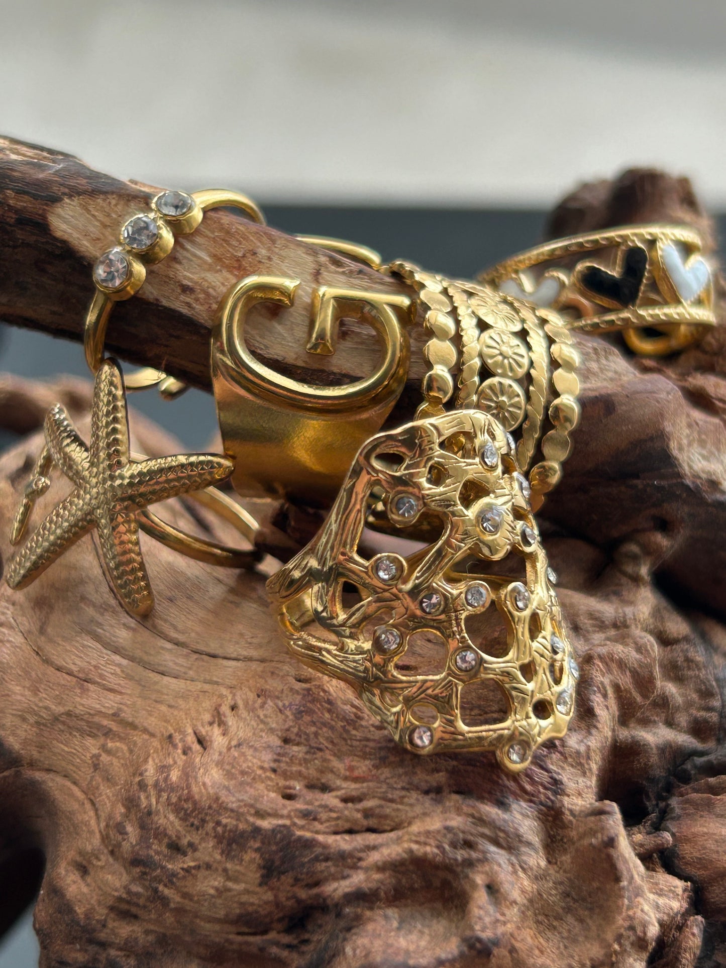 Galaxy Ring 18 Karat vergoldeter Titanstahl GMJR006