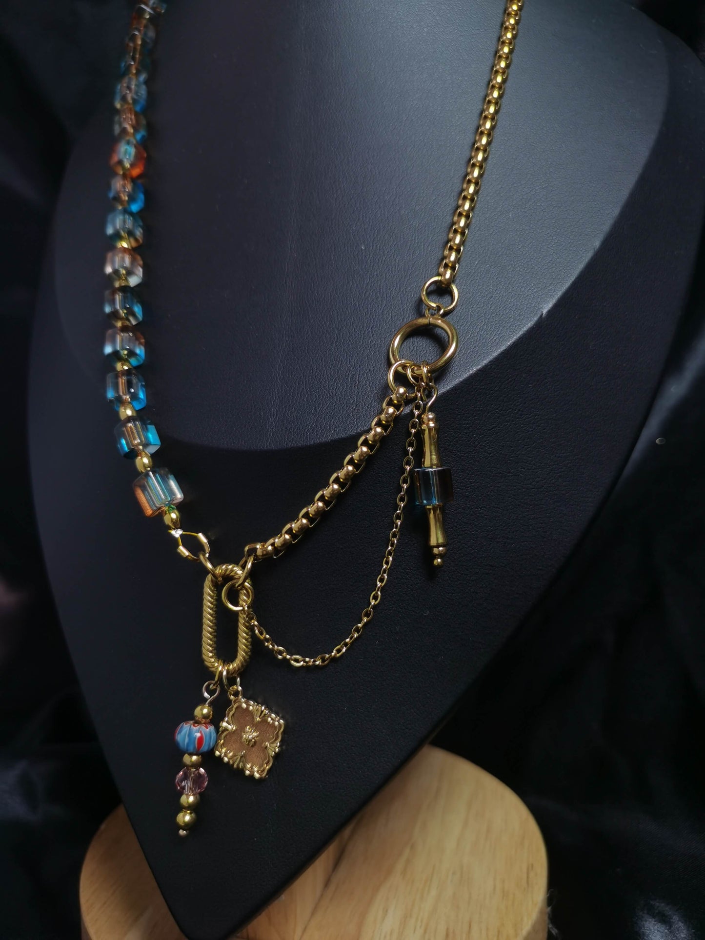 Joint Necklace 18k gold-plated Titanium Steel  Glass chain Trendy Jewelry 2025 GMJN004
