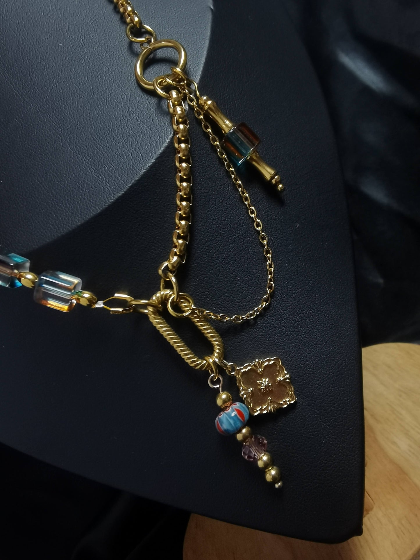Joint Necklace 18k gold-plated Titanium Steel  Glass chain Trendy Jewelry 2025 GMJN004
