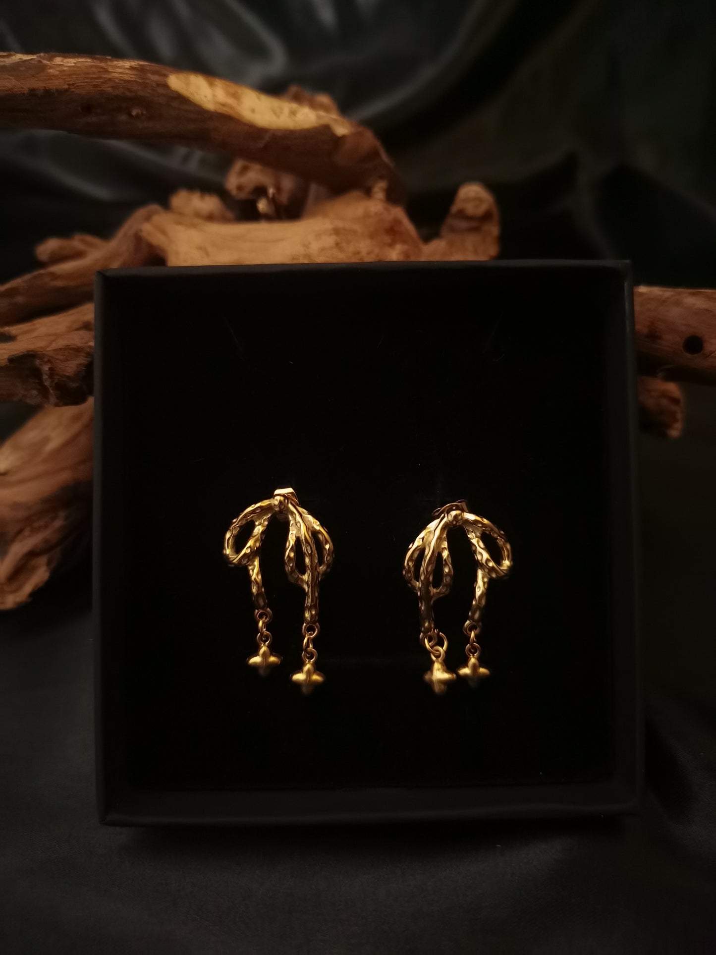 Bow knot Earrings tiny starry 18k gold-plated Titanium Steel GMJE002