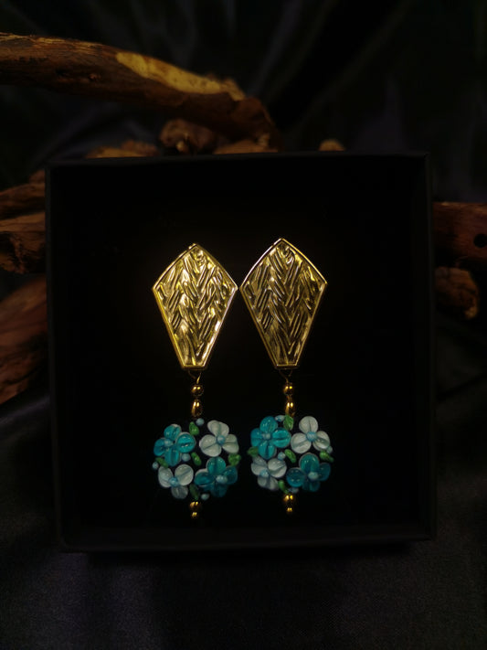 Coffin Earrings 18k gold-plated Titanium Steel 3D Flower GMJE018