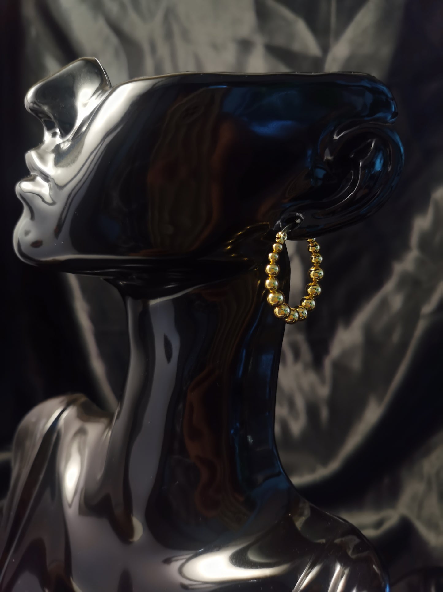 Ball Hoop Earrings 18k gold-plated Titanium Steel GMJE023