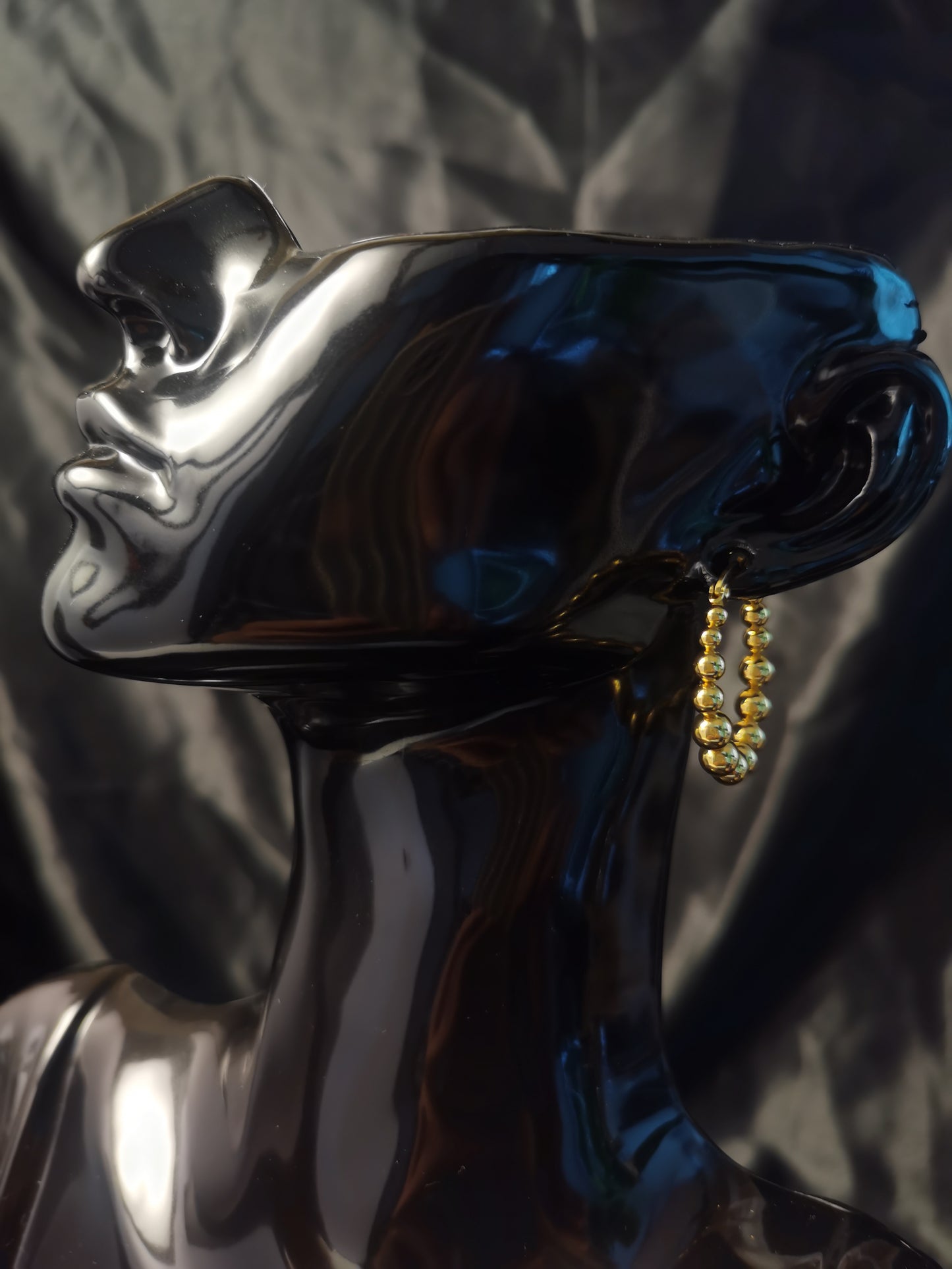 Ball Hoop Earrings 18k gold-plated Titanium Steel GMJE023