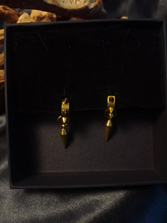 Rivet Huggie Rivet Earrings 18k gold-plated Titanium Steel GMJE039