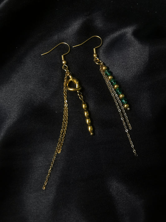 Ear hook Threader Earrings 18k gold-plated Titanium Steel knot Zircon bar GMJE045