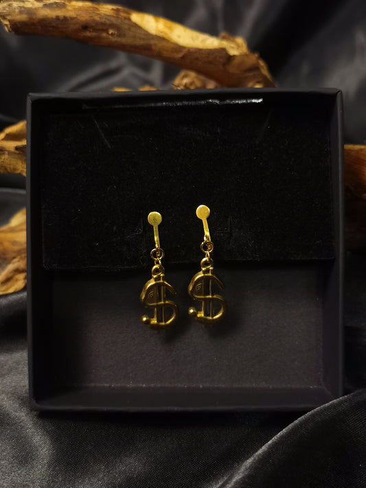 Huggie Dollars Earrings 18k gold-plated Titanium Steel GMJE041