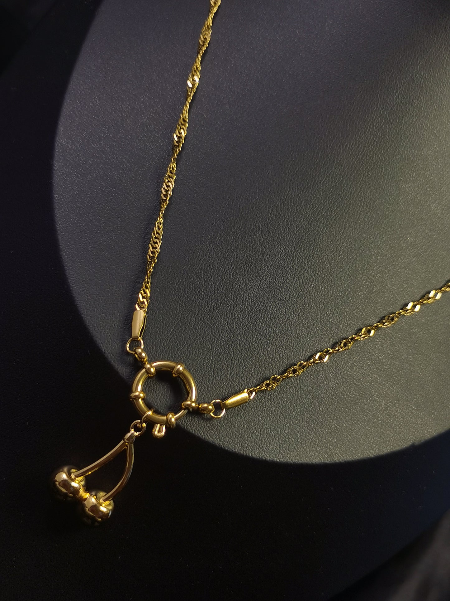 Cherry Necklace 18k gold-plated Titanium Steel Twisty chain Trendy Jewelry 2025 GMJN017