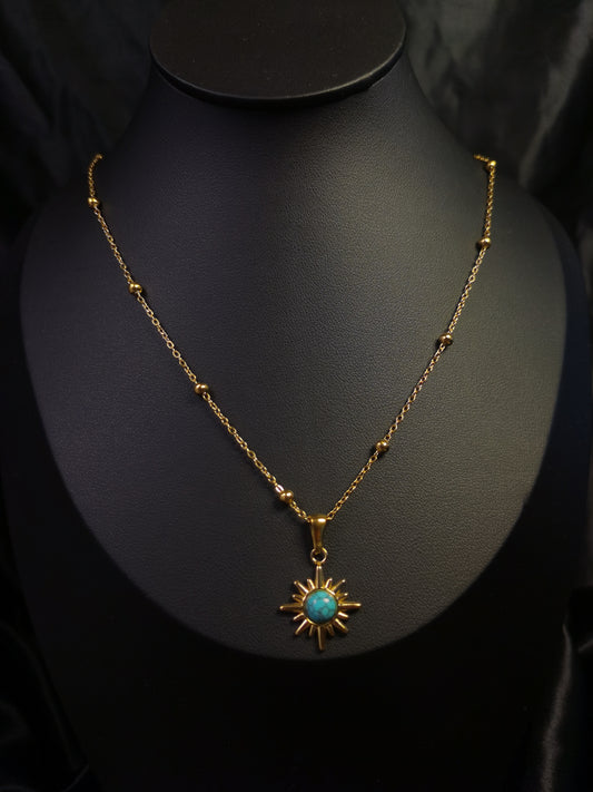 Natrual Stone Necklace 18k gold-plated Titanium Steel Ball chain Trendy Jewelry 2025 GMJN018