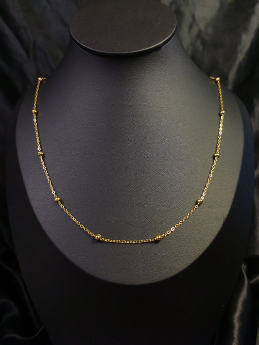Ball Chain Necklace 18k gold-plated Titanium Steel Trendy Jewelry 2025 GMJBC007