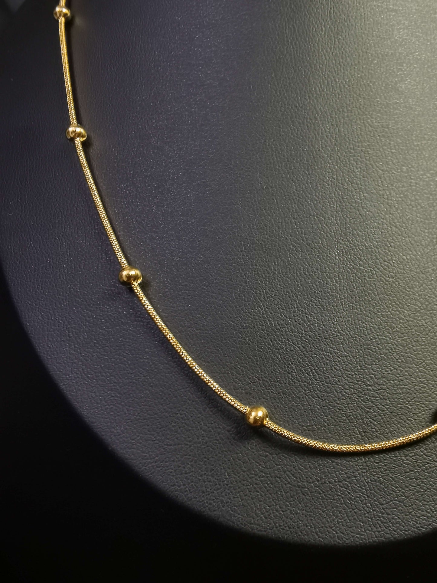 Beaded Chain Necklace 18k gold-plated Titanium Steel Trendy Jewelry 2025 GMJBC011