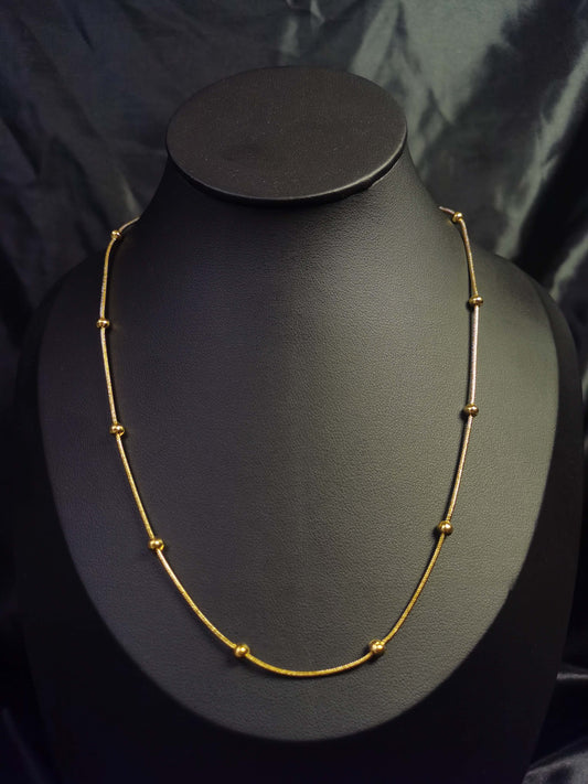 Beaded Chain Necklace 18k gold-plated Titanium Steel Trendy Jewelry 2025 GMJBC011