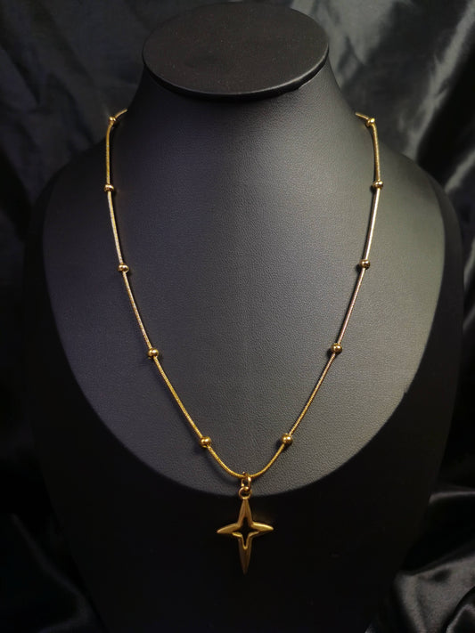 Star Necklace 18k gold-plated Titanium Steel Ball chain Trendy Jewelry 2025 GMJN023