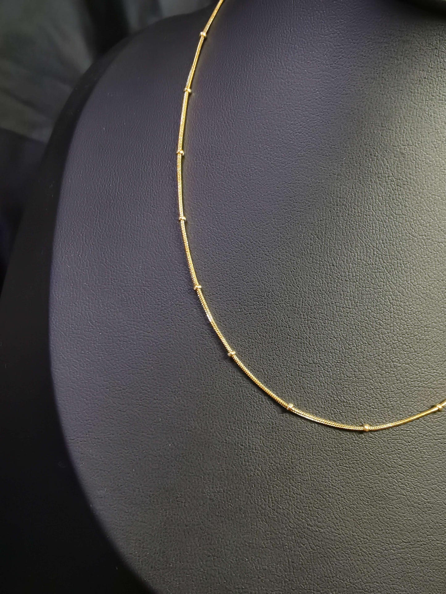 Beaded Chain Necklace 18k gold-plated Titanium Steel Trendy Jewelry 2025 GMJBC012