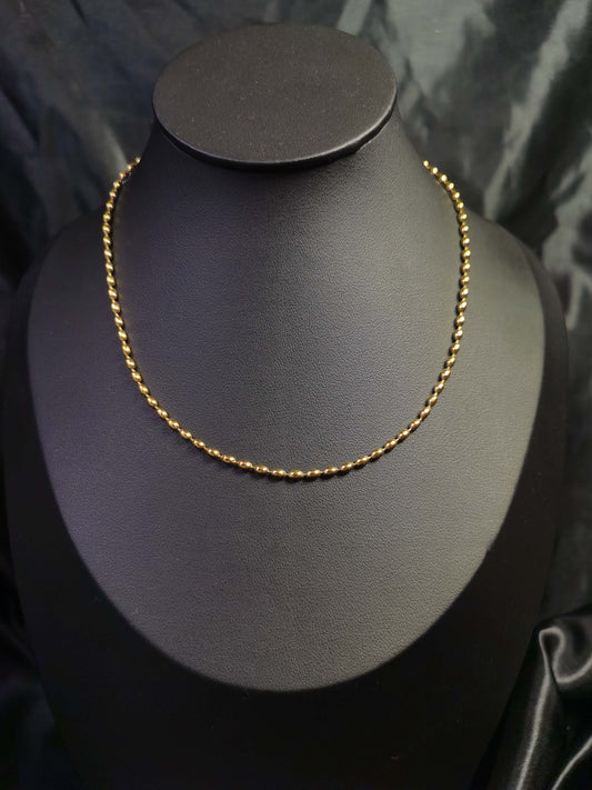Beaded Chain Necklace 18k gold-plated Titanium Steel Trendy Jewelry 2025 GMJBC008