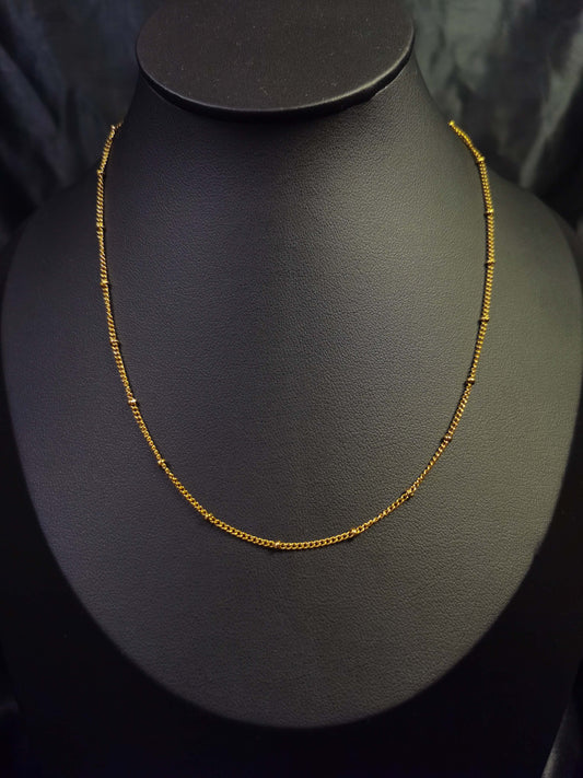 Beaded Chain Necklace 18k gold-plated Titanium Steel Trendy Jewelry 2025 GMJBC009