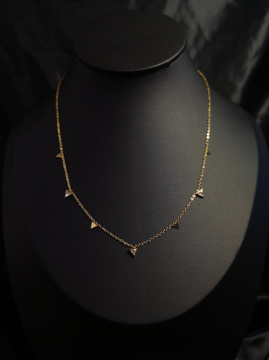Tiny Triangle Necklace 18k gold-plated Titanium Steel  chain Trendy Jewelry 2025 GMJN025