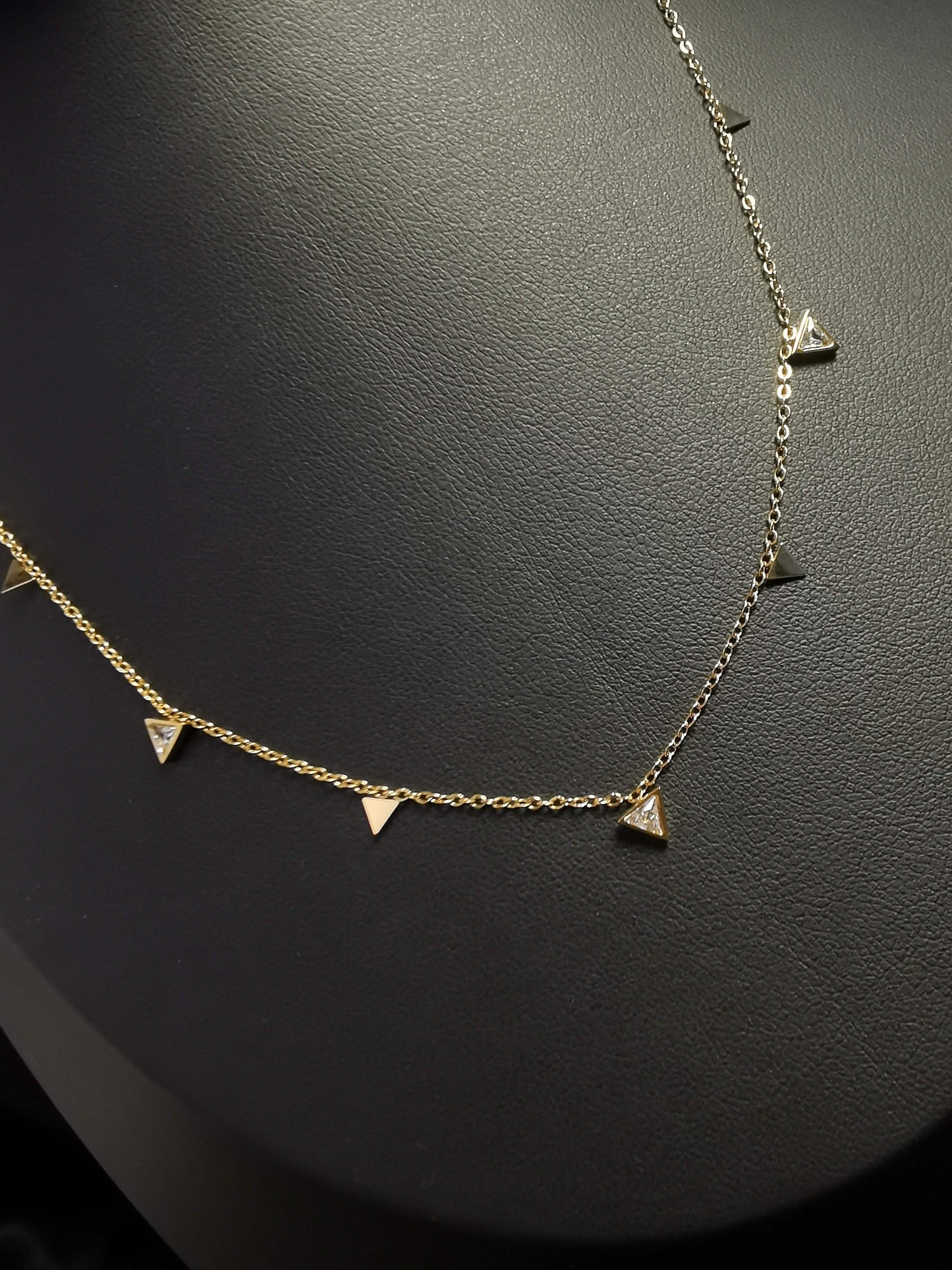 Tiny Triangle Necklace 18k gold-plated Titanium Steel  chain Trendy Jewelry 2025 GMJN025