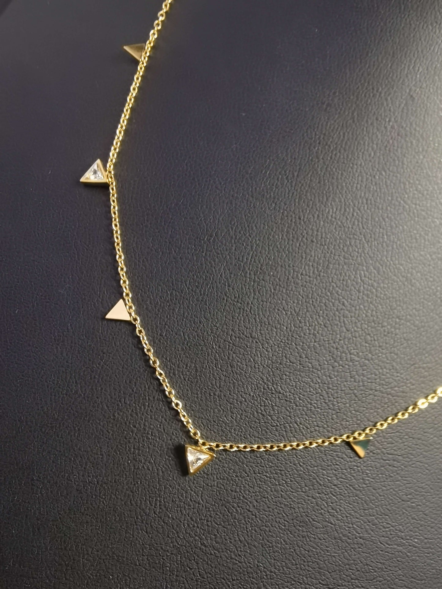 Tiny Triangle Necklace 18k gold-plated Titanium Steel  chain Trendy Jewelry 2025 GMJN025