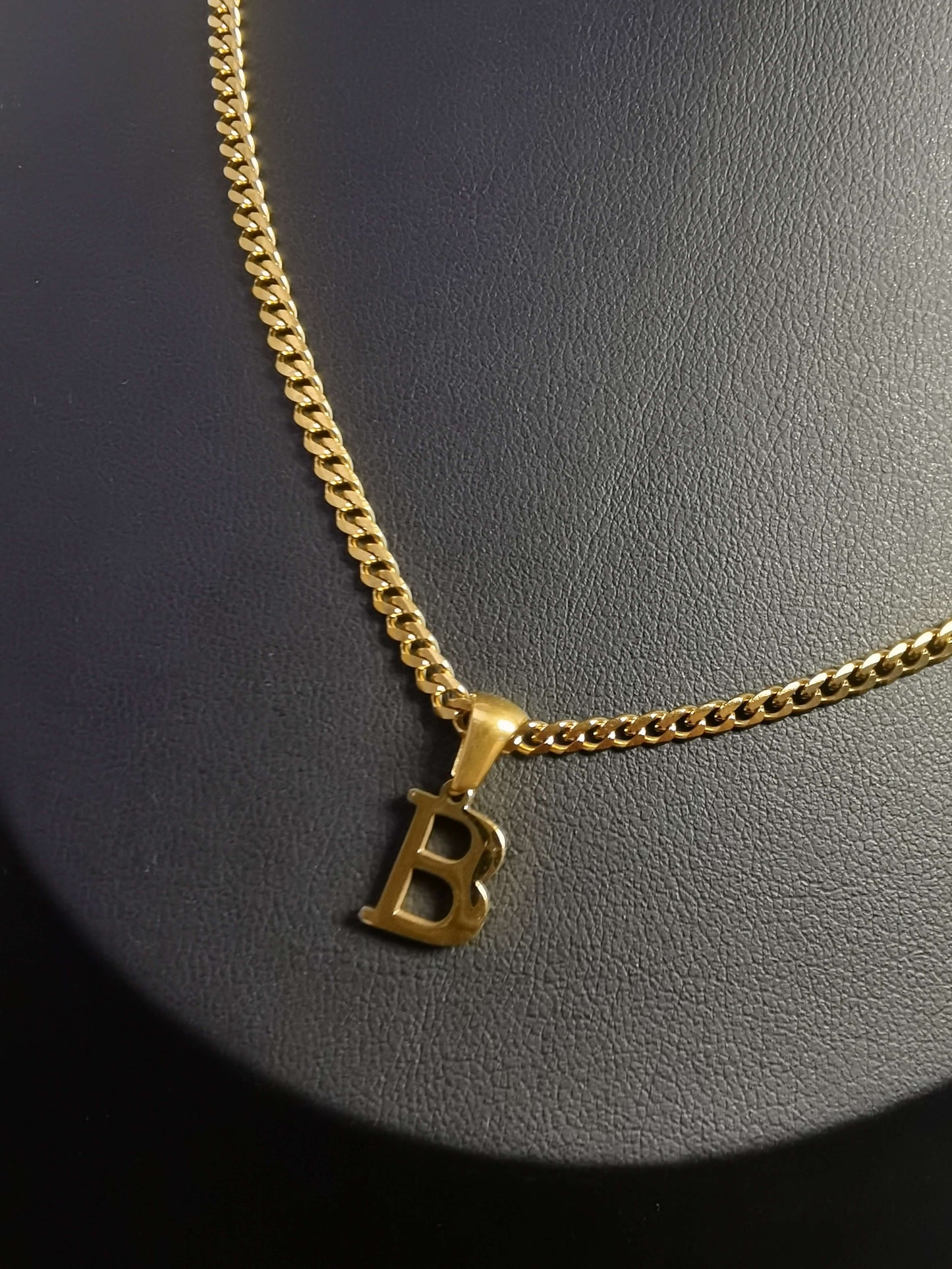 Name Initial Necklace 18k gold-plated Titanium Steel  Cuban chain Trendy Jewelry 2025 GMJN030