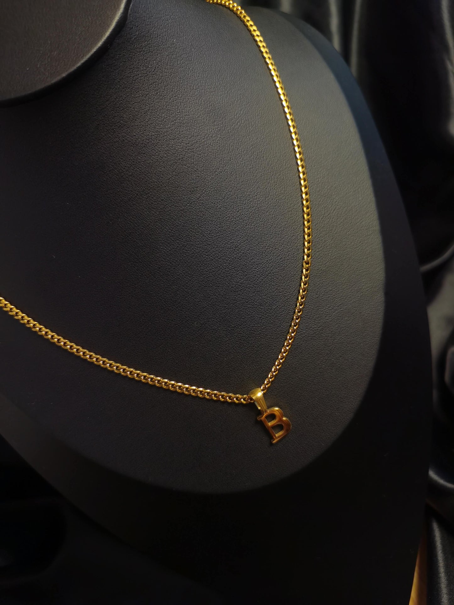 Name Initial Necklace 18k gold-plated Titanium Steel  Cuban chain Trendy Jewelry 2025 GMJN030