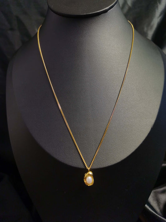 Pearl Necklace 18k gold-plated Titanium Steel  chain Trendy Jewelry 2025 GMJN028