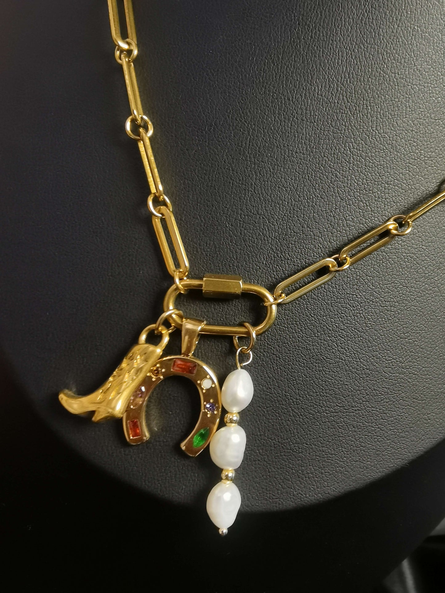 Cowboy Life Necklace 18k gold-plated Titanium Steel Clip chain Trendy Jewelry 2025 GMJN034