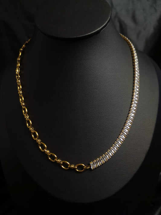 Zircon Joint Chain Necklace 18k gold-plated Titanium Steel Trendy Jewelry 2025 GMJBC017