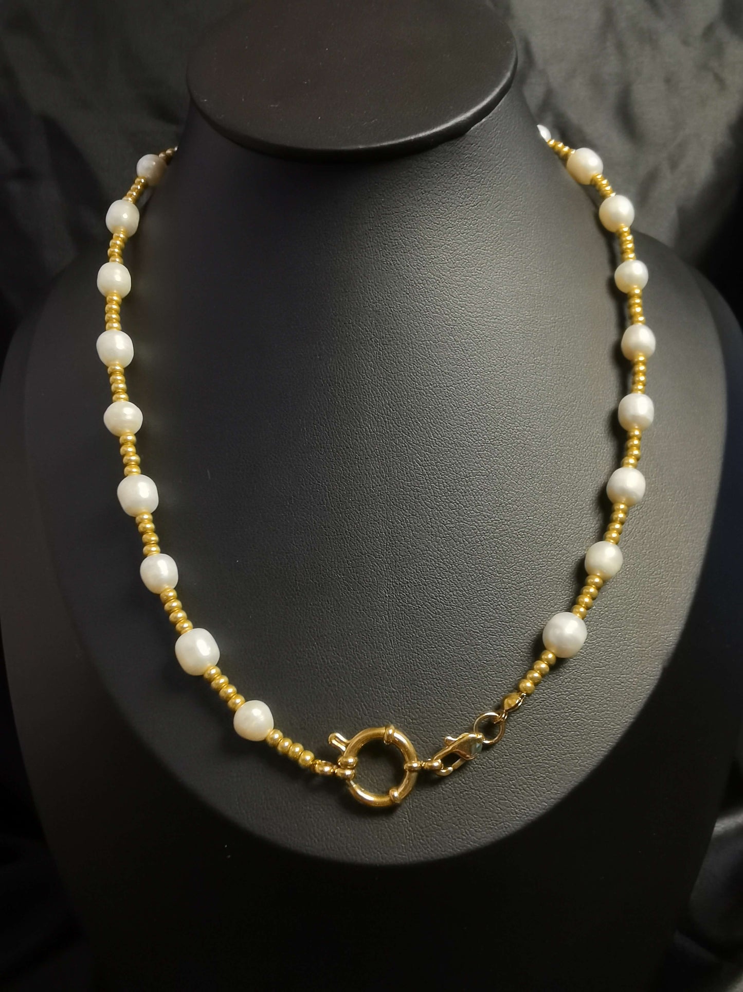 Freshwater Pearl Chain Necklace 18k gold-plated Titanium Steel Trendy Jewelry 2025 GMJBC018