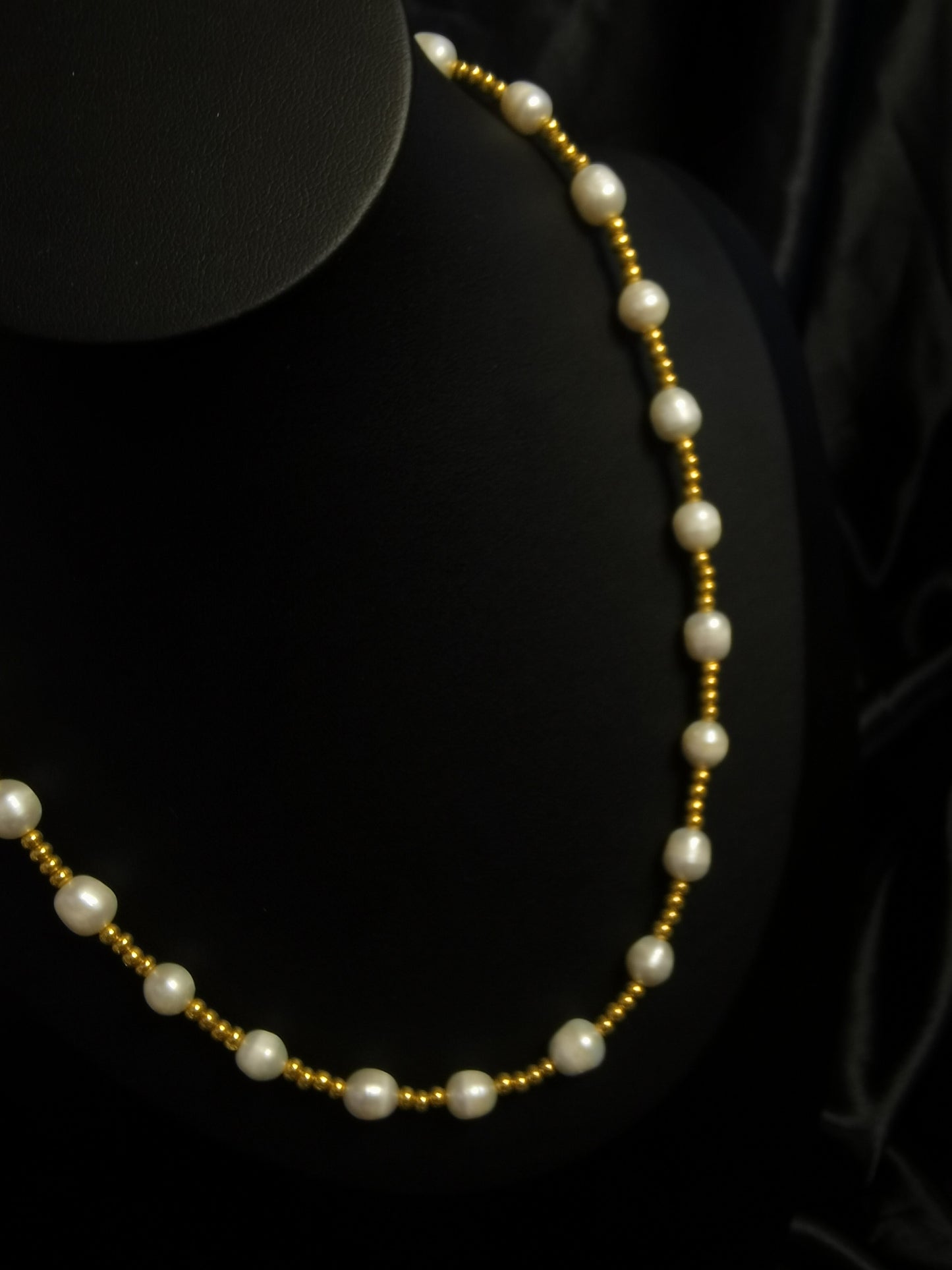 Freshwater Pearl Chain Necklace 18k gold-plated Titanium Steel Trendy Jewelry 2025 GMJBC018