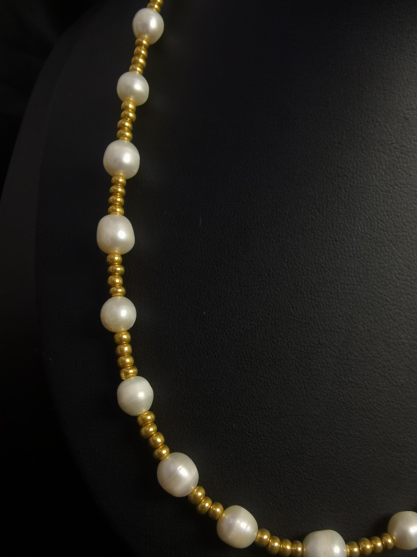 Freshwater Pearl Chain Necklace 18k gold-plated Titanium Steel Trendy Jewelry 2025 GMJBC018