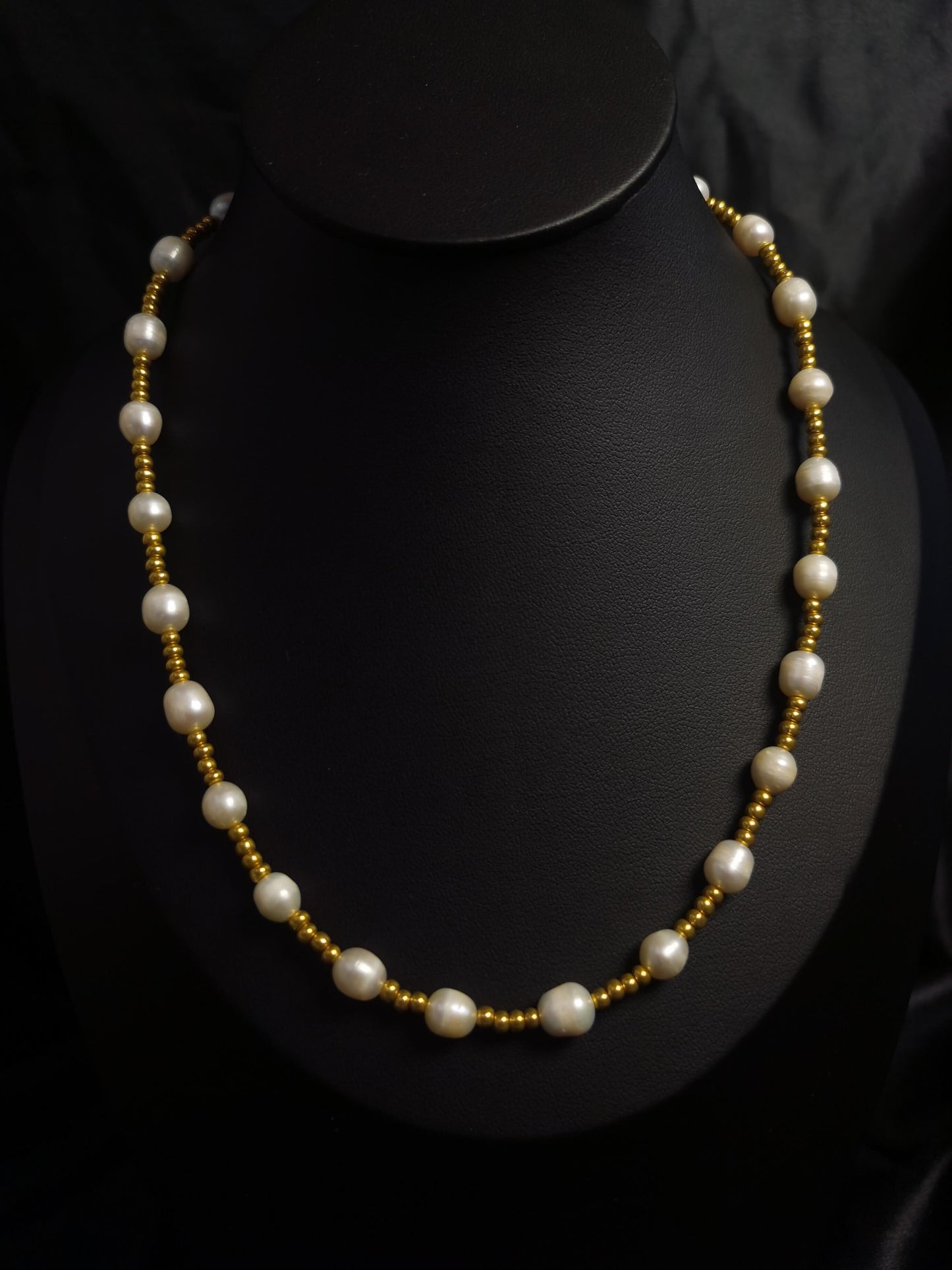 Freshwater Pearl Chain Necklace 18k gold-plated Titanium Steel Trendy Jewelry 2025 GMJBC018